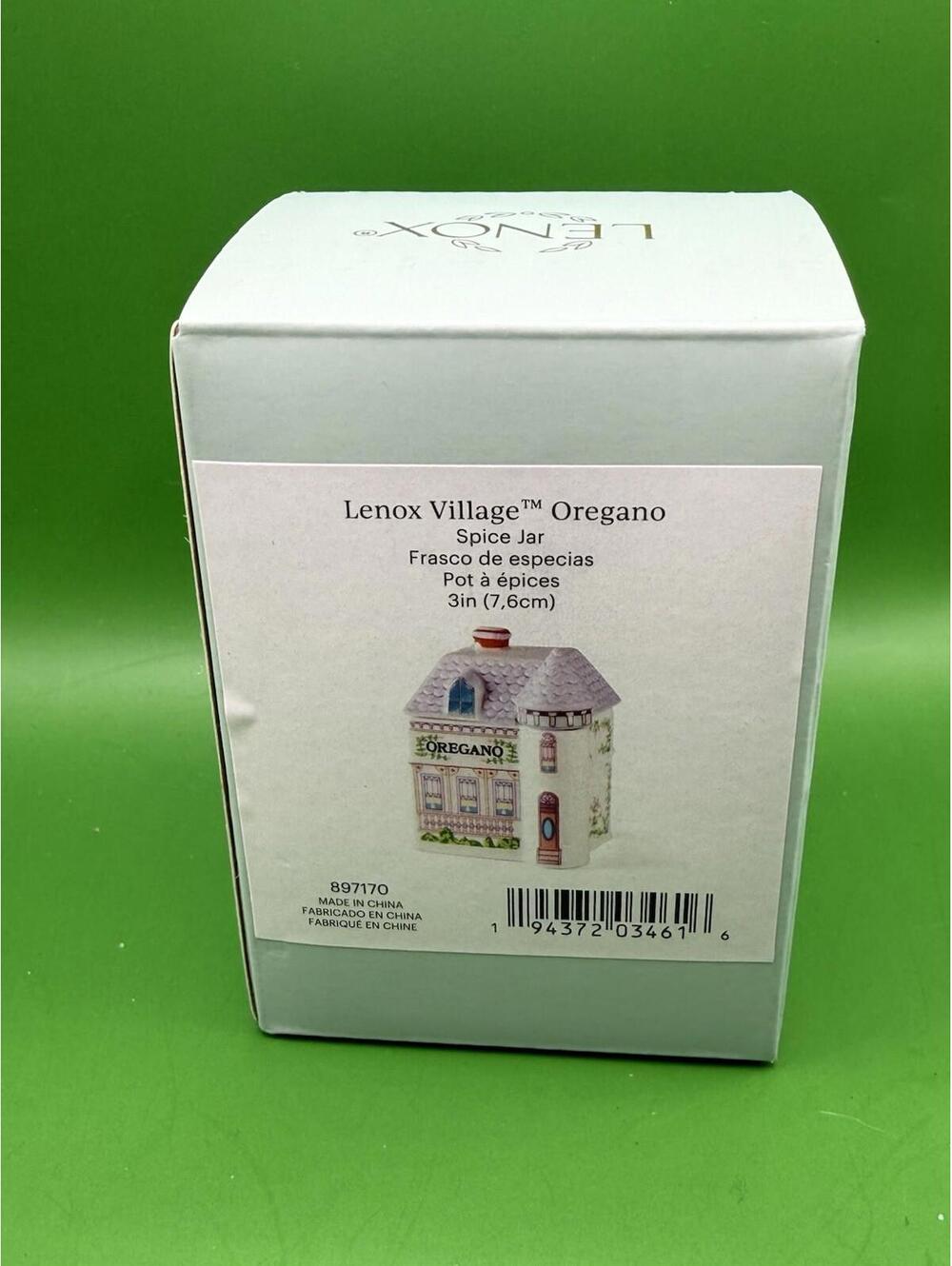 Lenox Spice Village OREGANO Spice Jar Mini Porcelain House 2nd Edition‎ 3" New